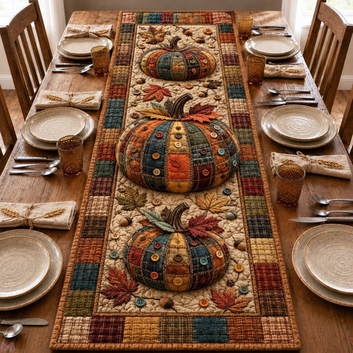Patchwork Harvest Pumpkin Quilted Table Runner GFTOHNL1127