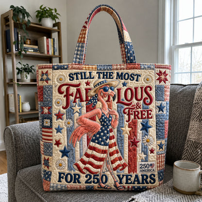 Fabulous Free Patriotic Flamingo Quilted Tote Bag GFTOHNL1136