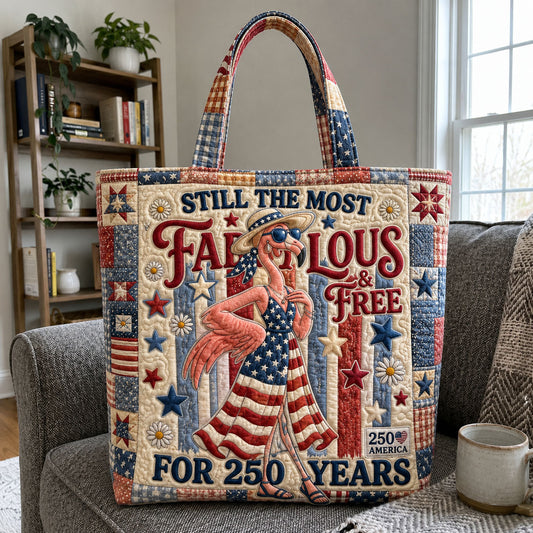 Fabulous Free Patriotic Flamingo Quilted Tote Bag GFTOHNL1136