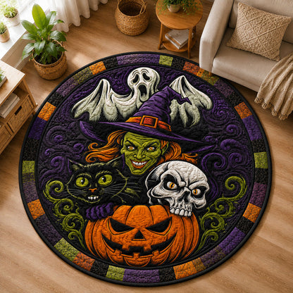 Halloween Witch Pumpkin Ghost Quilted Round Mat GFTOHNL1218