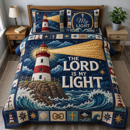 Lords Guiding Light 3-Piece Quilted Bedding Set GFTOHNL1267