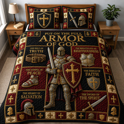 Put On Full Armor Of God 3-Piece Quilted Bedding Set GFTOHNL1274