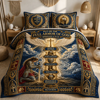 Heavenly Ascension Armor Of God 3-Piece Quilted Bedding Set GFTOHNL1296