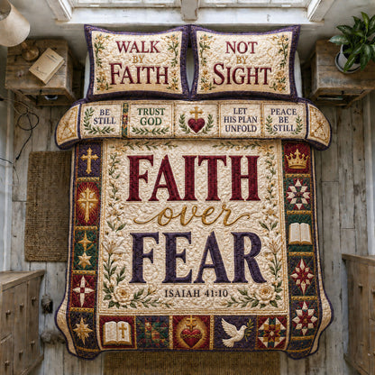 Walk by Faith Not by Sight 3-Piece Quilted Bedding Set GFTOHNL1333