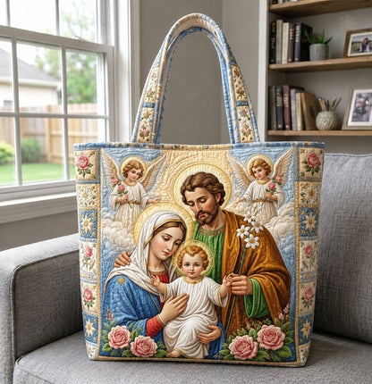 Holy Family with Guardian Angels Quilted Tote Bag GFTOHNL1371