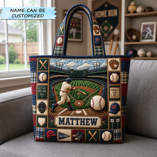 Personalized Baseball Grand Slam Quilted Tote Bag GFTOHNL1172 C4