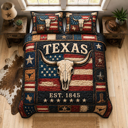 Texas Pride 1845 3-Piece Quilted Bedding Set GFTOHNL1517