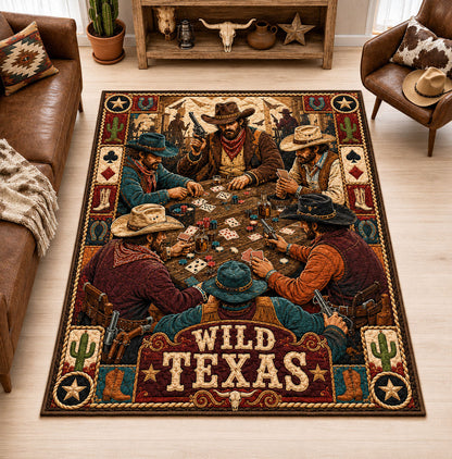 Wild Texas Poker Area Rug GFTOHNL1551
