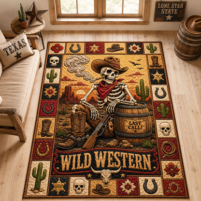 Last Call Skeleton Cowboy Area Rug GFTOHNL1553