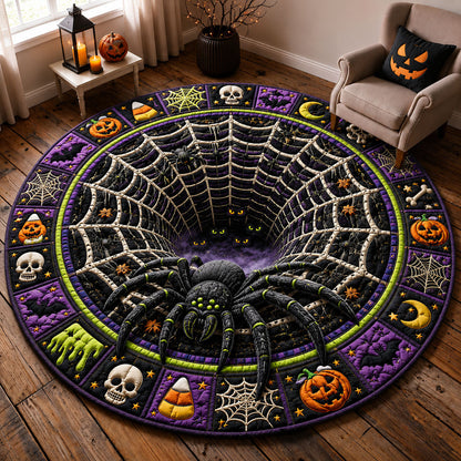 Giant Spider Web Halloween Quilted Round Mat GFTOHNL1597