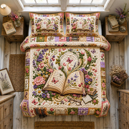 Blooming Storybook 3-Piece Quilted Bedding Set GFTOHNL1681