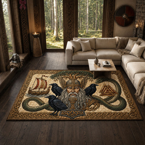 Odin Lord Of Ravens Area Rug GFTOHNL1728