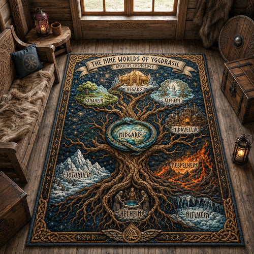 Nine Worlds Of Yggdrasil Area Rug GFTOHNL1729
