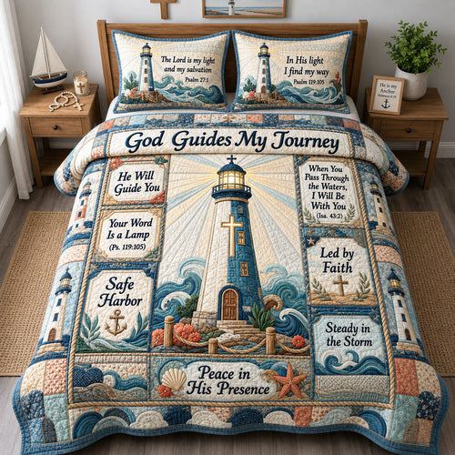 Guiding Light 3-Piece Quilted Bedding Set GFTOHNL1749