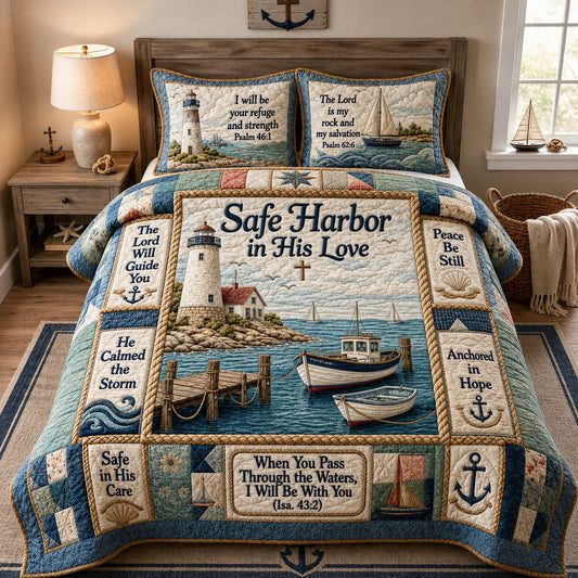 Safe Harbor 3-Piece Quilted Bedding Set GFTOHNL1753