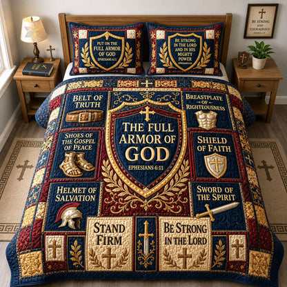 Full Armor Of God 3-Piece Quilted Bedding Set GFTOHNL1755