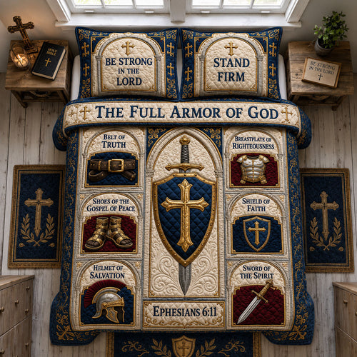 Armor Of Divine Strength 3-Piece Quilted Bedding Set GFTOHNL1760