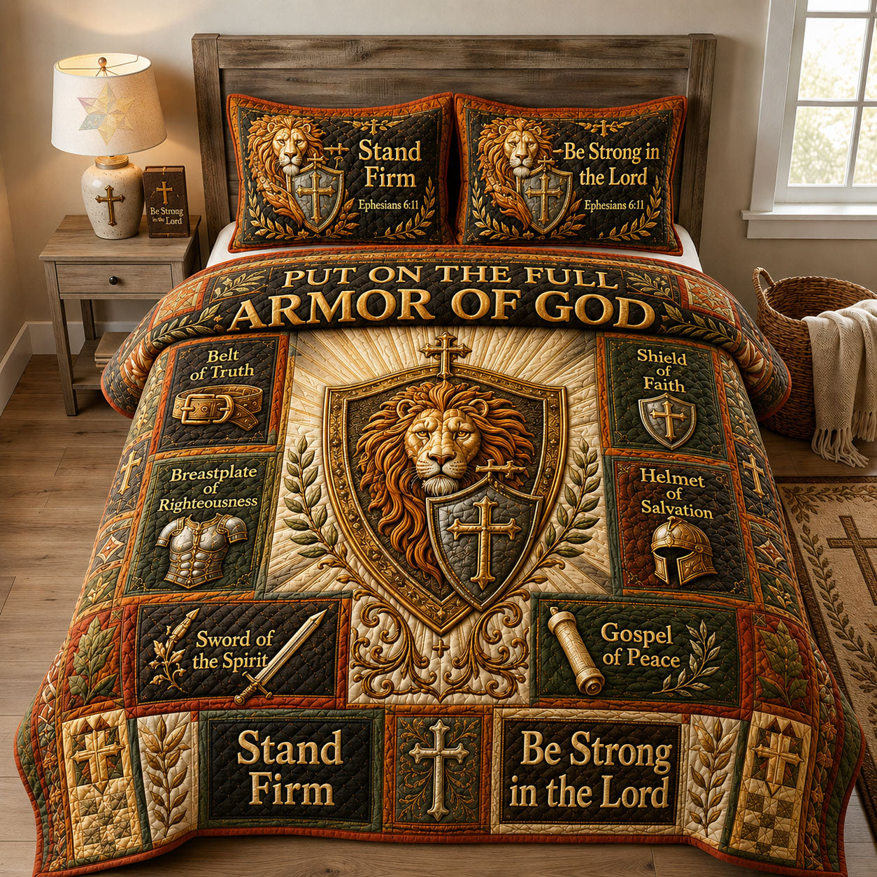 Lion Of Judah Armor 3-Piece Quilted Bedding Set GFTOHNL1761