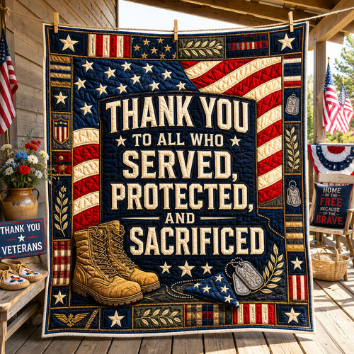 Honored Through Sacrifice Quilted Blanket GFTOHNL1785