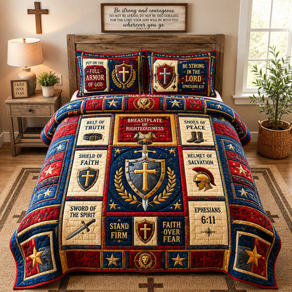 Stand Firm In Faith 3-Piece Quilted Bedding Set GFTOHNL1790