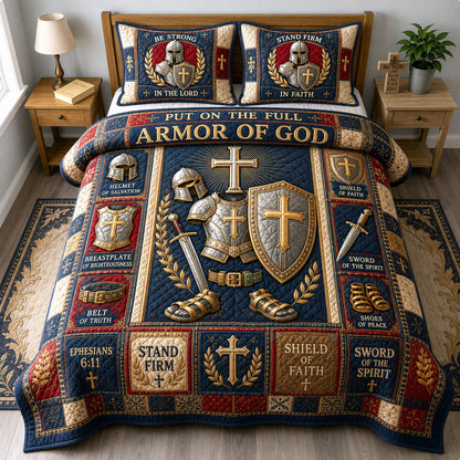 Warrior In Gods Armor 3-Piece Quilted Bedding Set GFTOHNL1792