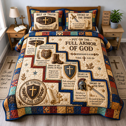 Truth Righteousness And Peace 3-Piece Quilted Bedding Set GFTOHNL1794