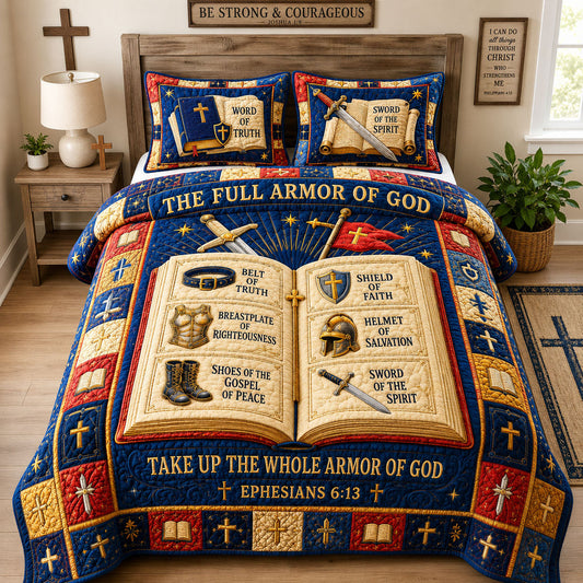 Take Up The Armor 3-Piece Quilted Bedding Set GFTOHNL1796