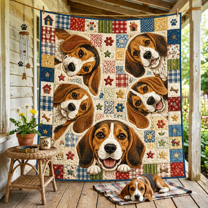 Beagle Porch Welcome Quilted Blanket GFTOHNL1863