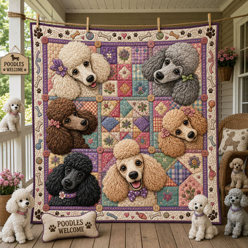 Poodle Garden Grace Quilted Blanket GFTOHNL1865