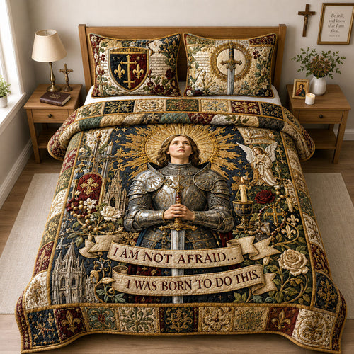 Born Without Fear Saint Joan Of Arc 3-Piece Quilted Bedding Set GFTOHNL1867