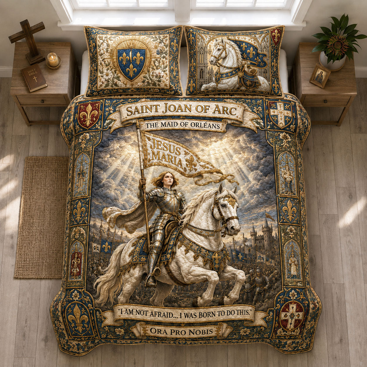 Saint Joan Heaven Led Victory 3-Piece Quilted Bedding Set GFTOHNL1873