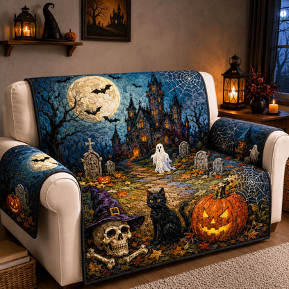 Midnight Manor Haunt Quilted Sofa Cover GFTOHNL1925