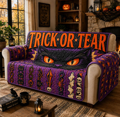 Trick Or Treat Watcher Quilted Sofa Cover GFTOHNL1926