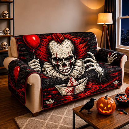 Crimson Carnival Nightmare Quilted Sofa Cover GFTOHNL1927