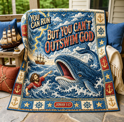 You Cannot Outrun God Quilted Blanket GFTOHNL1931