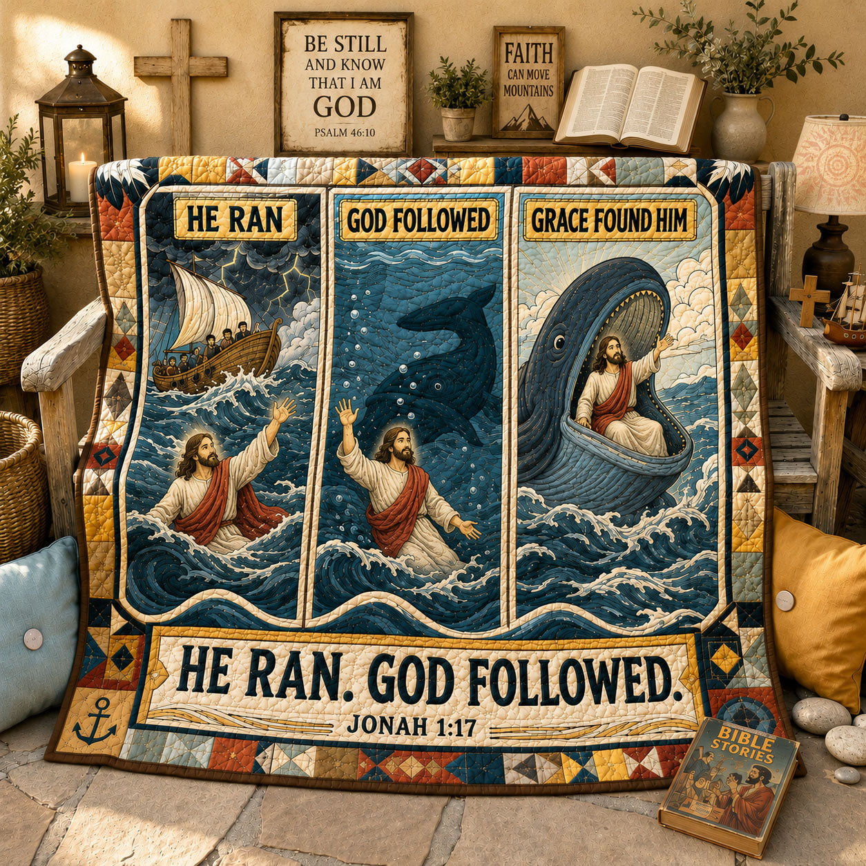 He Ran God Followed Quilted Blanket GFTOHNL1935