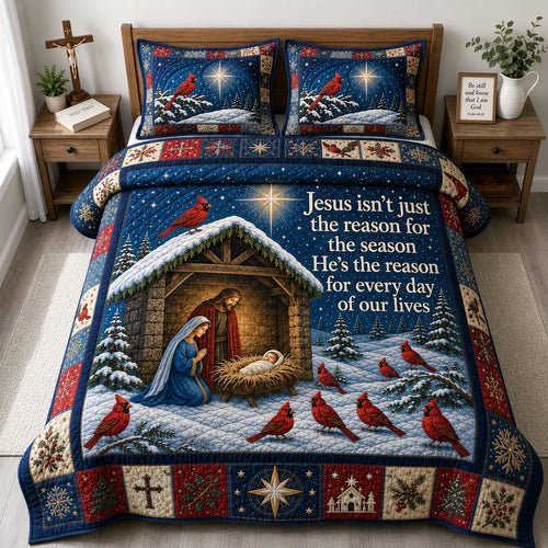 Reason For Every Day 3-Piece Quilted Bedding Set GFTOHNL1939