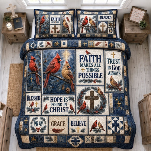 Hope Is Found In Christ 3-Piece Quilted Bedding Set GFTOHNL1942