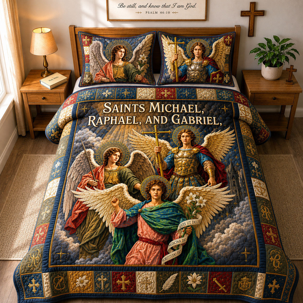 Saints Of Heaven 3-Piece Quilted Bedding Set GFTOHNL1965