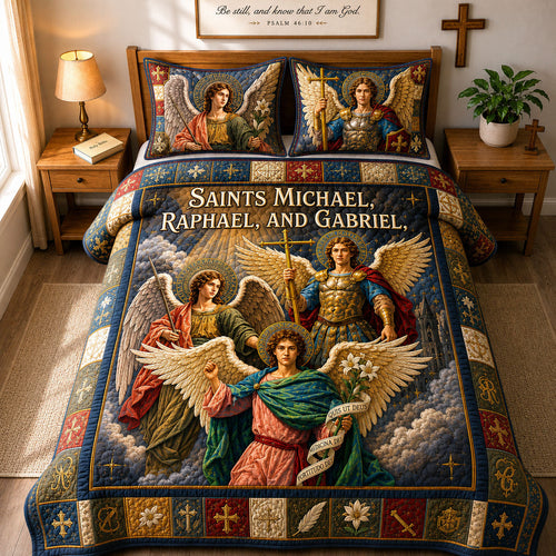 Saints Of Heaven 3-Piece Quilted Bedding Set GFTOHNL1965