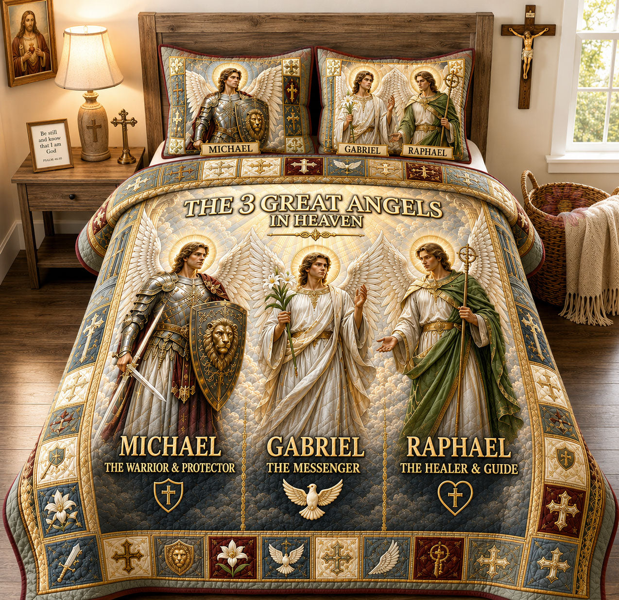 Great Angels In Heaven 3-Piece Quilted Bedding Set GFTOHNL1970