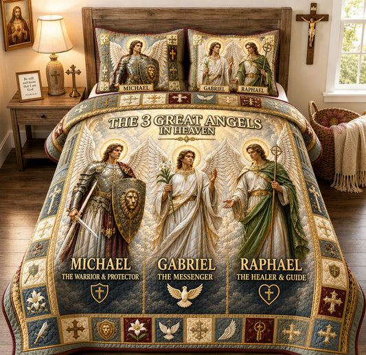 Great Angels In Heaven 3-Piece Quilted Bedding Set GFTOHNL1970