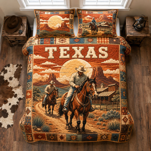 Texas Ranch Legacy 3-Piece Quilted Bedding Set GFTOHNL1973