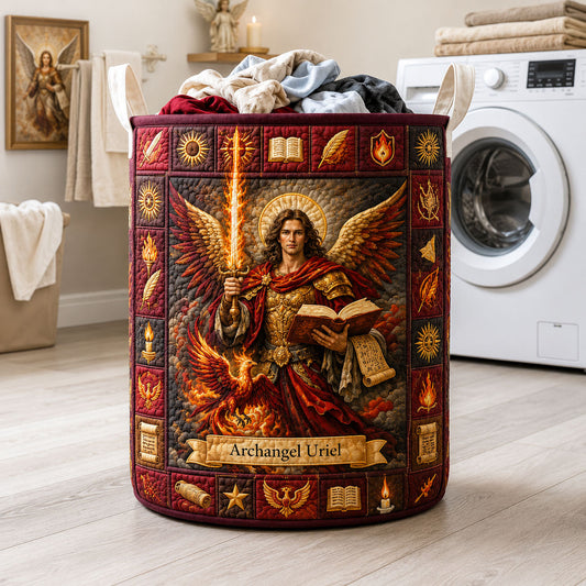 Archangel Uriel Sacred Flame Quilted Laundry Basket GFTOHNL2014