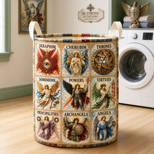 The Nine Choirs of Angels Quilted Laundry Basket GFTOHNL2017