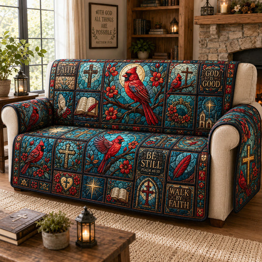 Be Still And Walk by Faith Quilted Sofa Cover GFTOHNL2021