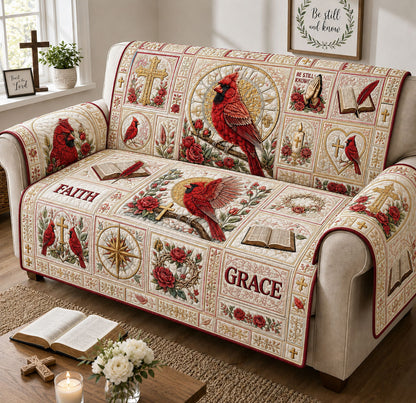 Cardinal Faith And Grace Quilted Sofa Cover GFTOHNL2022