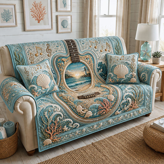 Ocean Harmony Quilted Sofa Cover GFTOHNL2058
