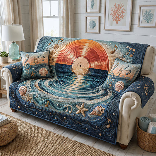 Blue Ocean Vinyl Quilted Sofa Cover GFTOHNL2060
