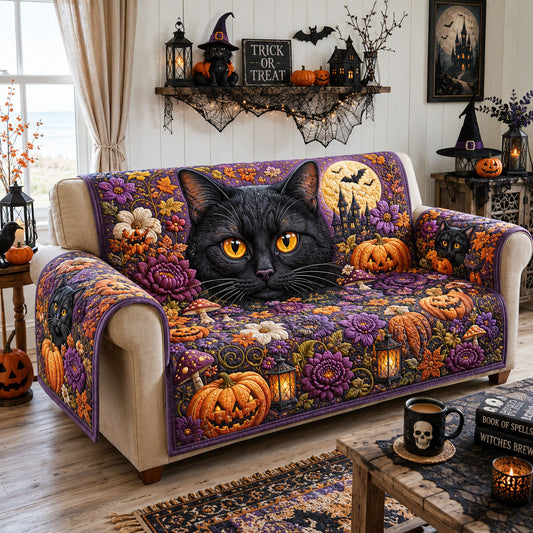 Harvest Moon Cat Quilted Sofa Cover GFTOHNL2098